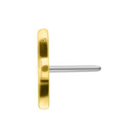 14K Gold Lotus Aufsatz für Piercing Goldener Lotus-Aufsatz mit Push-Fit Gewinde auf weißem Hintergrund