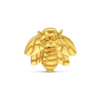 14K Bienenaufsatz aus Gold für Piercings Goldener Bienenaufsatz aus 585er Gold mit feinen Details auf weißem Hintergrund