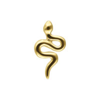 14K Gold Perfect Fit Schlangen-Aufsatz Goldener Schlangen-Aufsatz aus 14K Gold auf weißem Hintergrund
