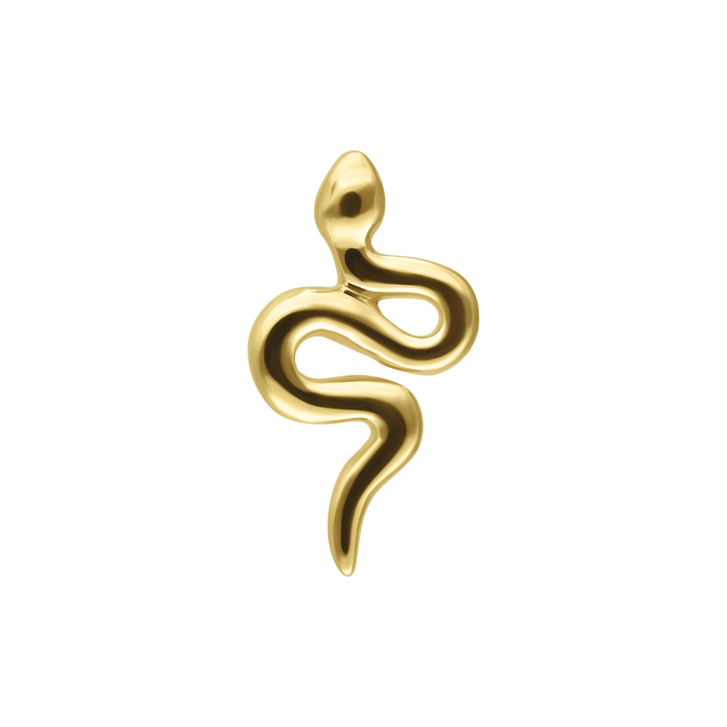14K Gold Perfect Fit Schlangen-Aufsatz Goldener Schlangen-Aufsatz aus 14K Gold auf weißem Hintergrund