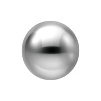 Titan Kugel für Push Fit Labrets in Silber Silberne Titankugel für Push Fit Labrets auf weißem Hintergrund