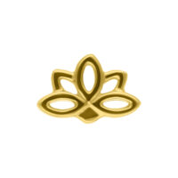 14K Gold Lotus Aufsatz für Piercings Goldener Lotus-Aufsatz aus 14K Gold auf weißem Hintergrund