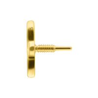14K Gold Lotus Aufsatz seitlich Seitliche Ansicht eines 14K Gold Lotus Aufsatzes auf weißem Hintergrund