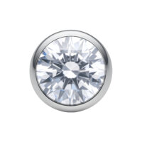 Silberne Kristallkugel 2,5 mm mit klarem Kristall auf weißem Hintergrund