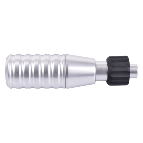 Silberner Griff HAWK 22mm, gerillt, mit schwarzem Anschluss auf weißem Hintergrund