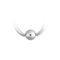 Silberner Clip-in Ball aus Chirurgenstahl Glänzender silberner Clip-in Ball aus Chirurgenstahl auf weißem Hintergrund