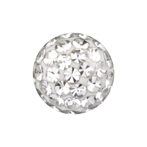 Sealed Multi Jewelled Clip In Kugel, Kristallklar, 4,0 mm, auf weißem Hintergrund