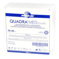 Quadra Med Square Pflaster 38x38mm Quadratisches Pflaster von Master Aid, 38x38mm, auf weißem Hintergrund