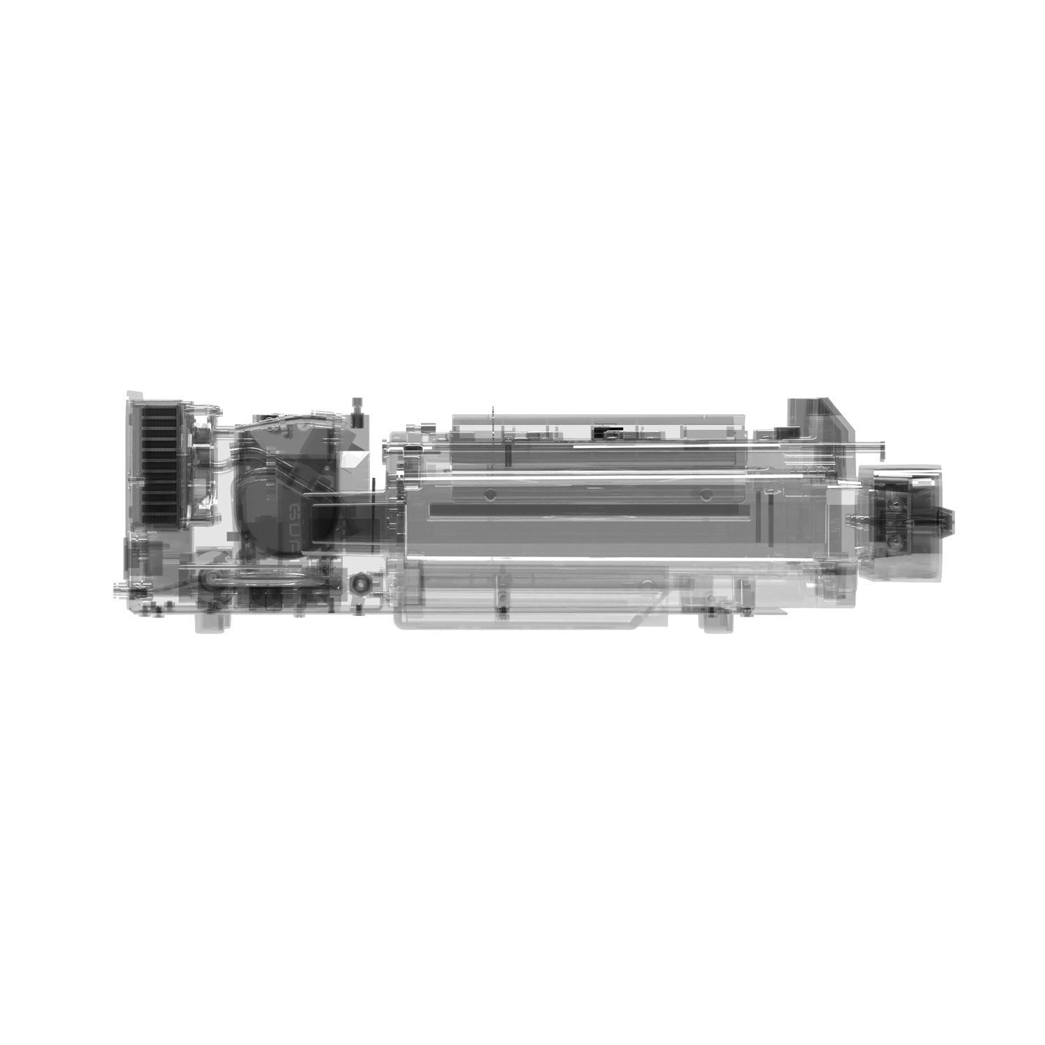 Enbio Autoklav Pro in transparentem Design Transparenter Enbio Autoklav Pro auf weißem Hintergrund, seitliche Ansicht