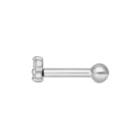 Trinity Earbarbell Silber mit Kristall Silberner Trinity Earbarbell aus Chirurgenstahl mit klarem Kristall auf weißem Hintergrund