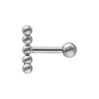 Titan Ohr Barbell in Silber mit Kugel Silberner Titan Ohr Barbell mit Kugel auf weißem Hintergrund