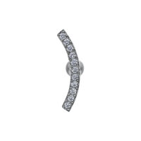 Crystal Bow Ohrbarbell aus Titan in Schwarz Schwarzer Titan-Ohrbarbell mit Kristallen auf weißem Hintergrund