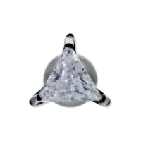 Kristall Triangle Ohr Barbell in Schwarz Schwarzer Titan Ohr Barbell mit kristallklarem Dreieck
