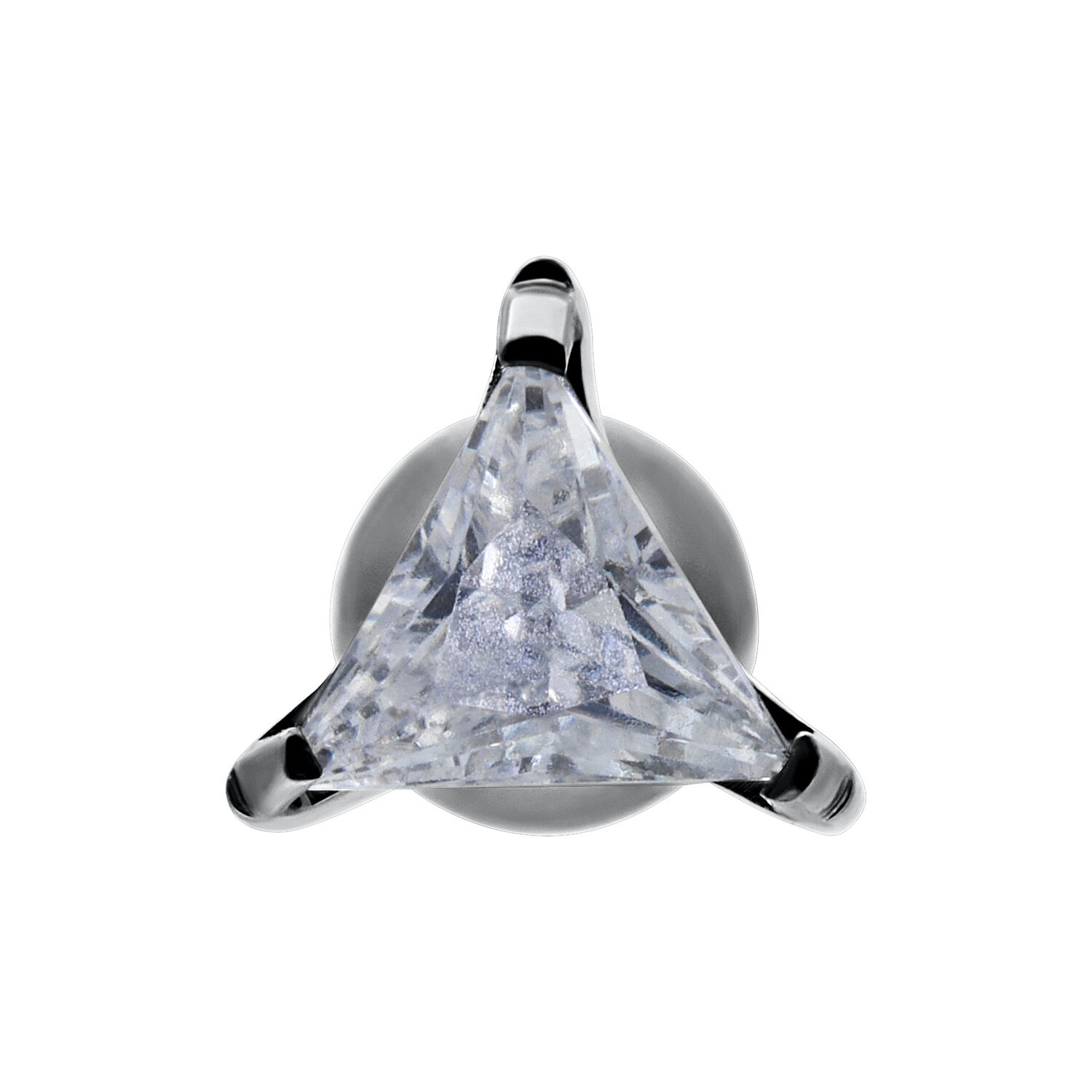 Kristall Triangle Ohr Barbell in Schwarz Schwarzer Titan Ohr Barbell mit kristallklarem Dreieck