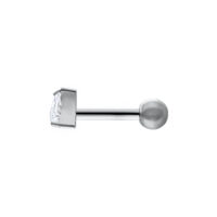 Kristall Ohr Barbell in Dreiecksform, Titan Ohr Barbell aus Titan mit dreieckigem Kristall auf weißem Hintergrund