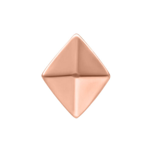 Roségoldener Pyramidenaufsatz aus Chirurgenstahl auf weißem Hintergrund