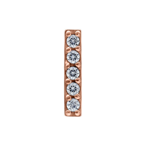Roségoldener Piercing Aufsatz mit fünf klaren Kristallen in einer Reihe