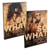 Holzschild im Kinky Rocker Stil, brauner Hintergrund, freches Design