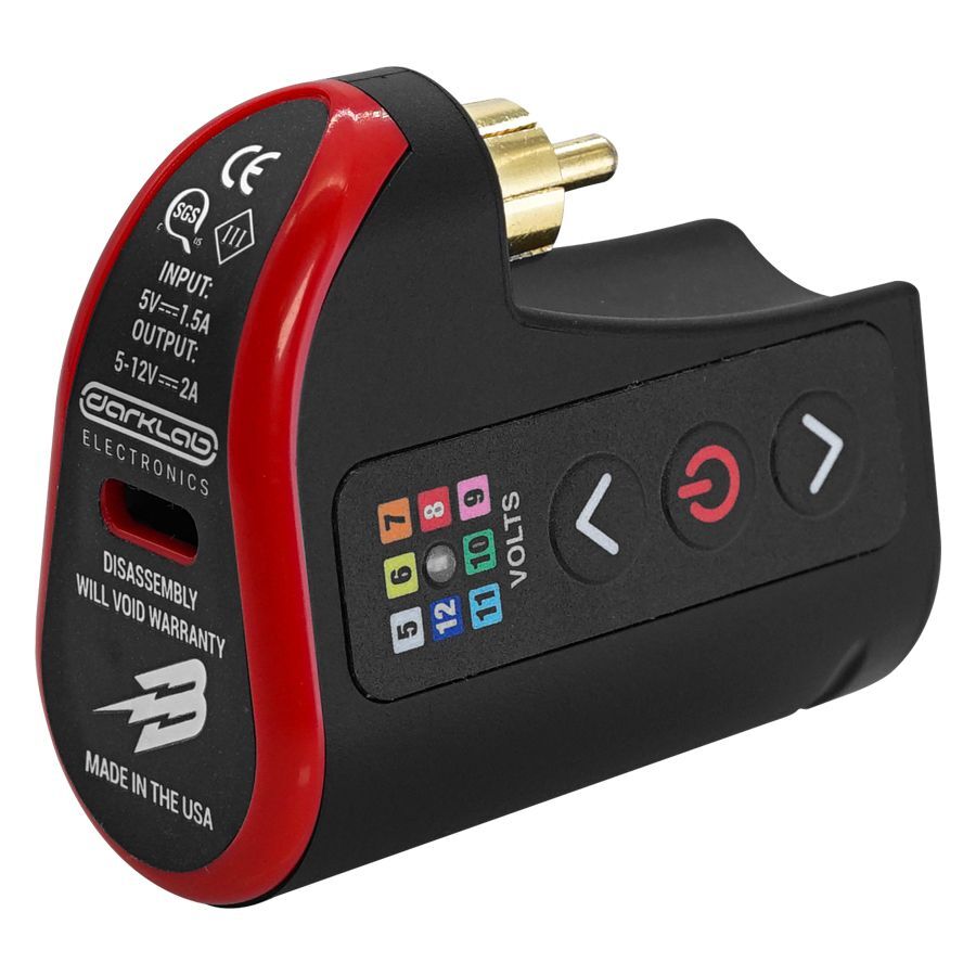 Fk Irons Lightning Bolt Netzteil Schwarz/Rot Schwarzes und rotes Fk Irons Lightning Bolt Netzteil aus Aluminium, seitliche Ansicht