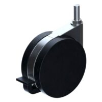 Schwarze Rollenklemme für Tattoo Workstation Schwarze Aluminium-Rolle für Tattoo Workstation auf weißem Hintergrund