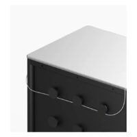 Meta Tattoo Workstation Ultimate 2.0 Schwarz Schwarze Tattoo Workstation mit Aluminiumoberfläche auf weißem Hintergrund