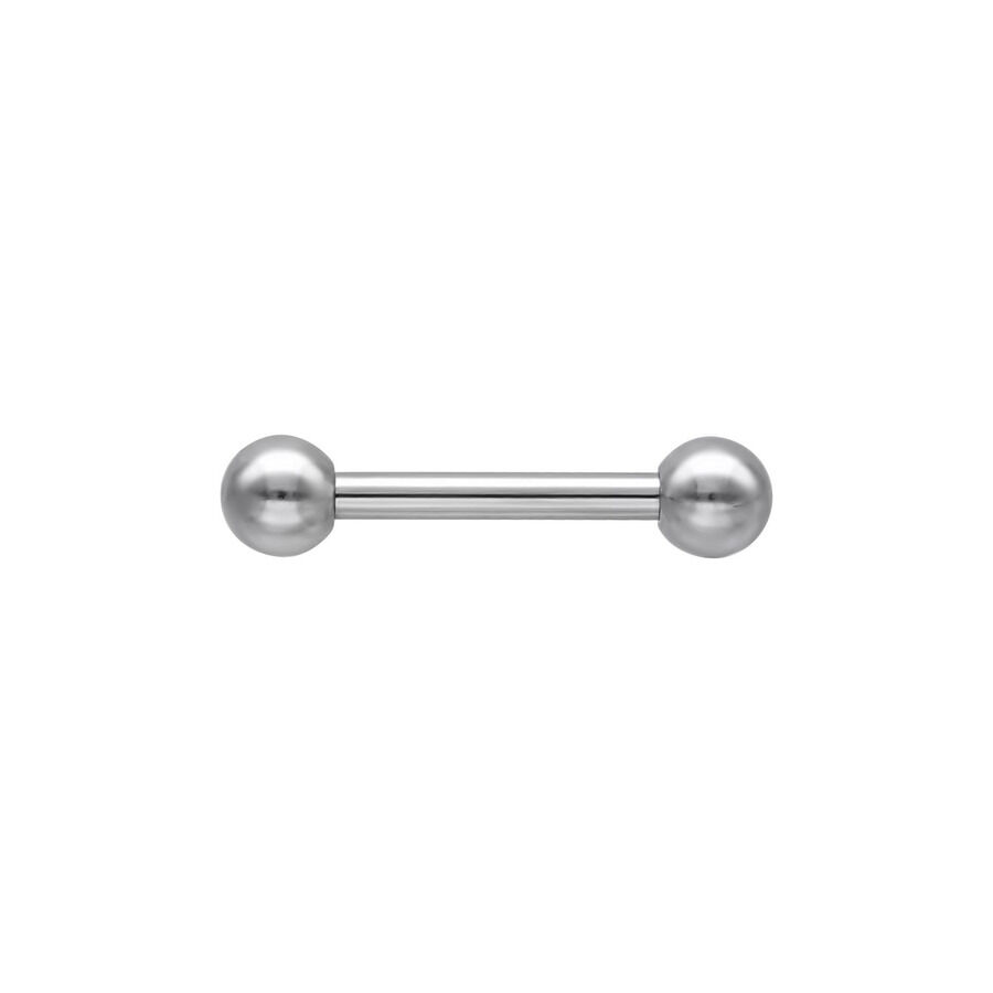 Silbernes Barbell Piercing aus Chirurgenstahl auf weißem Hintergrund