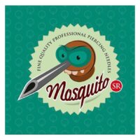 Mosquito Piercingnadeln Box - Wildcat Grüne Mosquito Piercingnadeln Box mit Logo und Nadelgrafik