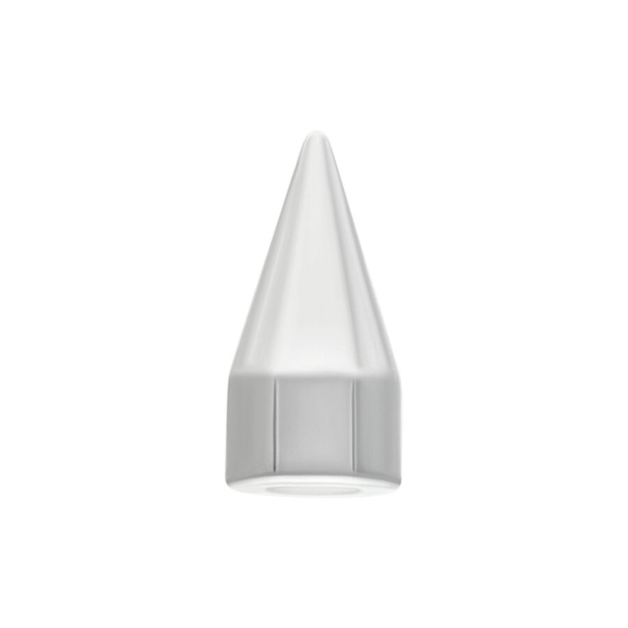 Silberner Spike Cone aus Chirurgenstahl auf weißem Hintergrund