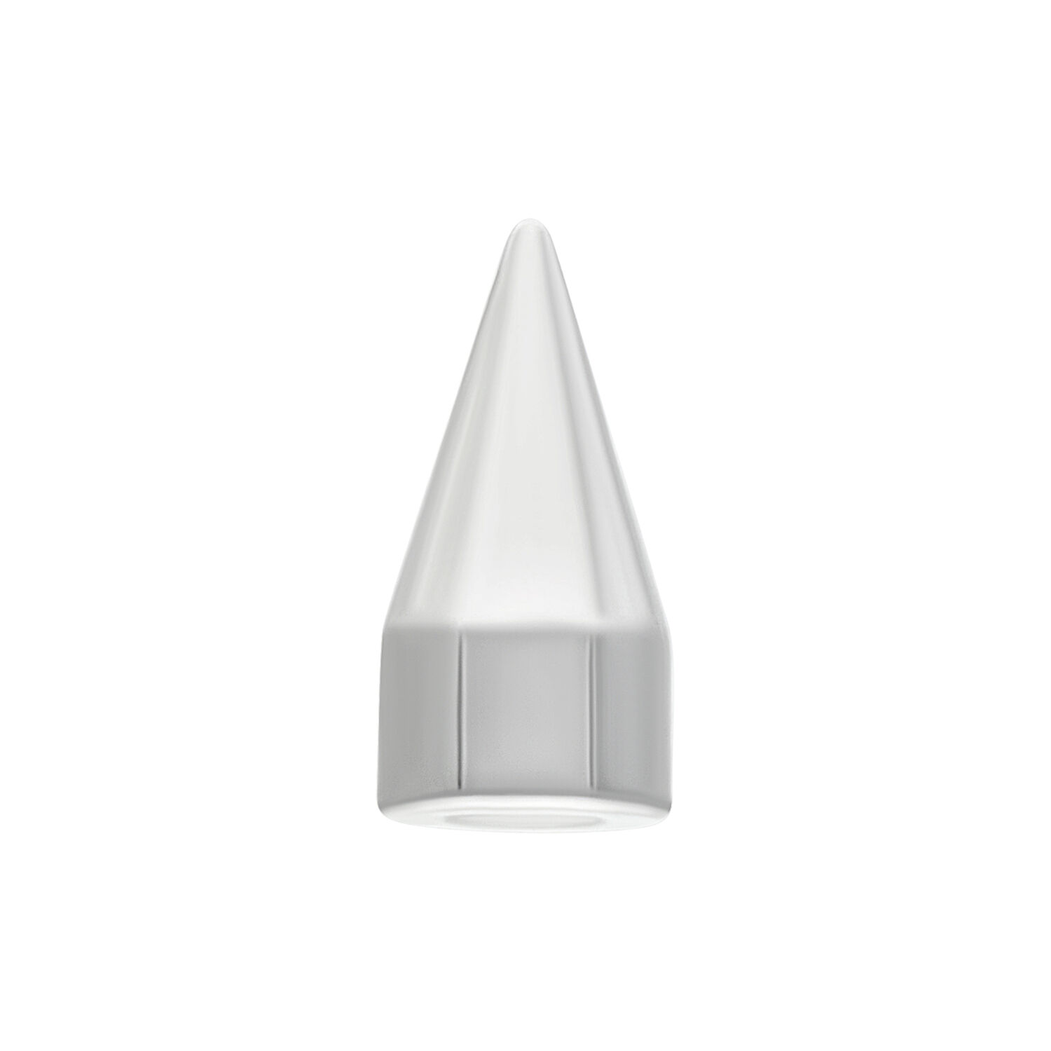 Silberner Micro Wide Spike Cone Silberner Spike Cone aus Chirurgenstahl auf weißem Hintergrund