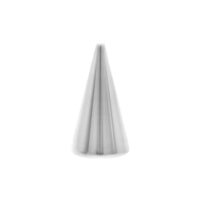 Silberner Piercing-Aufsatz aus Chirurgenstahl Kegelförmiger Piercing-Aufsatz aus silbernem Chirurgenstahl auf weißem Hintergrund