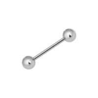 Silberner Barbell mit zwei Kugeln auf weißem Hintergrund