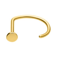 Goldener Nasenstecker 1,0 mm, 9,0 mm Goldener Titan Nasenstecker in L-Form auf weißem Hintergrund