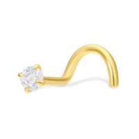 Goldener Nasenstecker mit klarem Kristall auf weißem Hintergrund