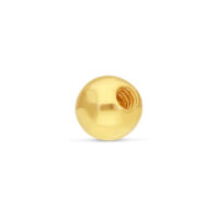 Goldener 18k Aufsatz mit Innengewinde auf weißem Hintergrund