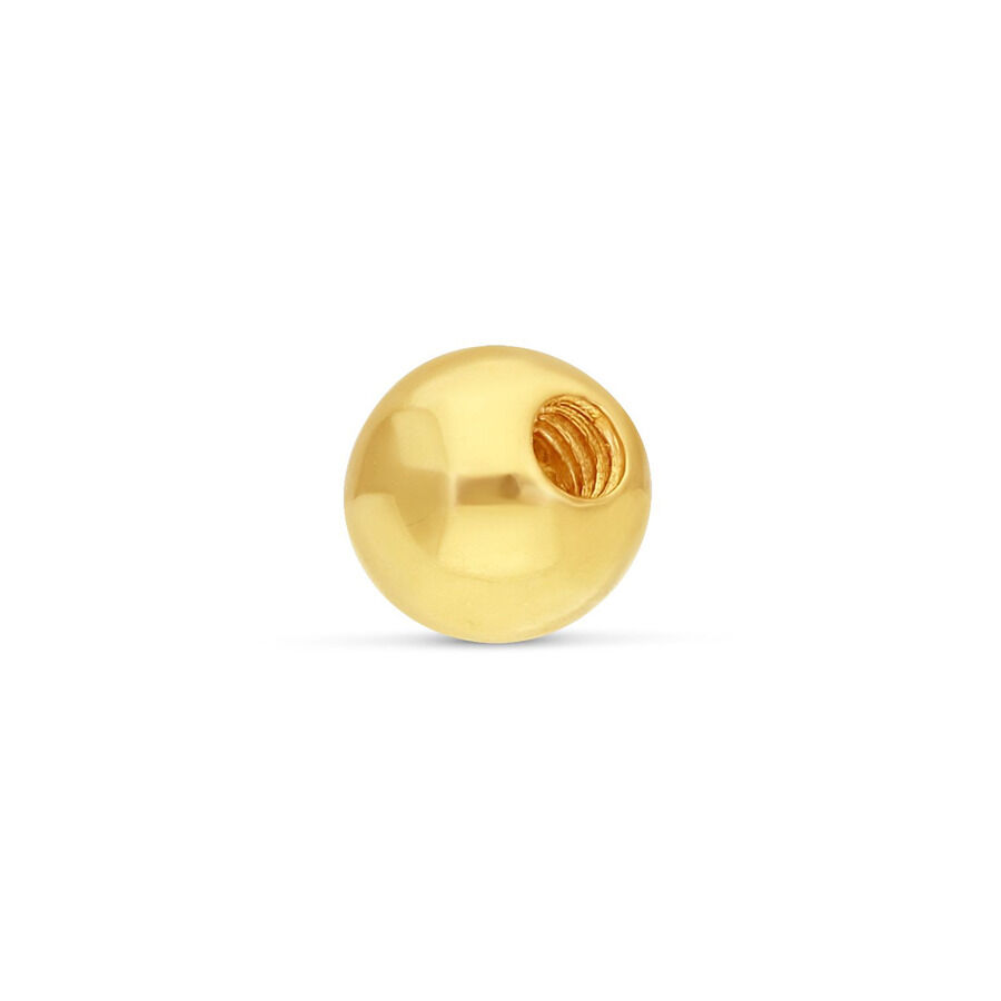 Goldener 18k Aufsatz mit Innengewinde auf weißem Hintergrund