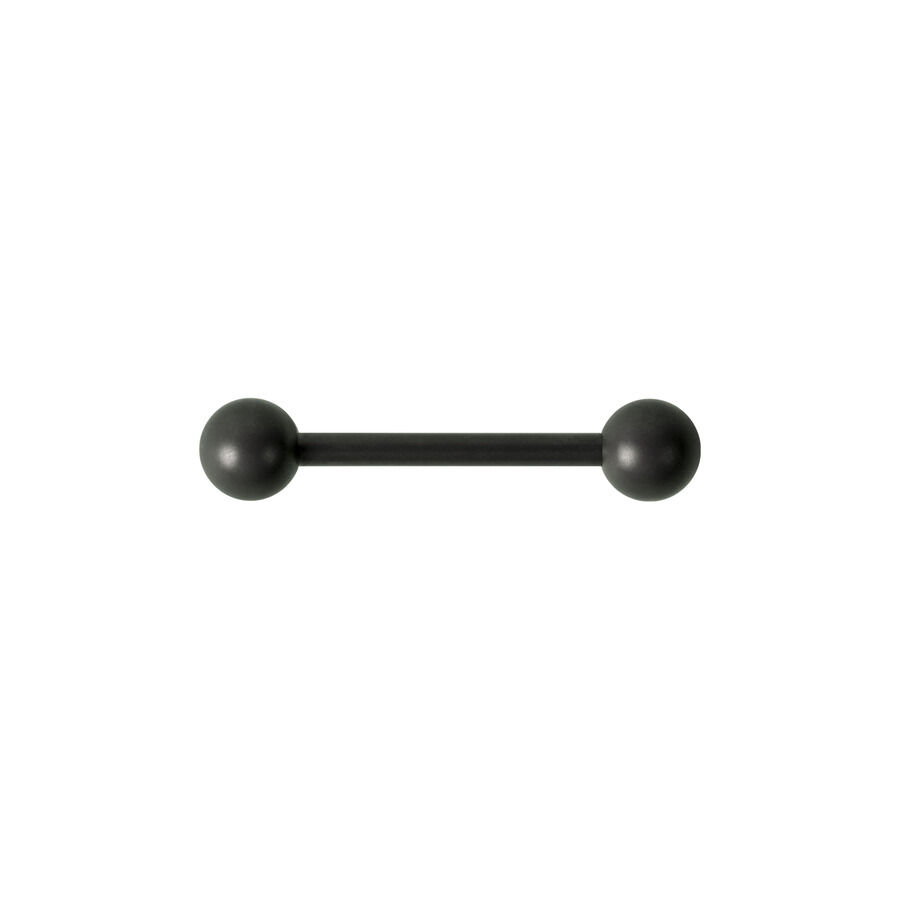 Titan Barbell Piercing in Graphit Graphitfarbenes Titan Barbell Piercing auf weißem Hintergrund