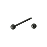 Basic Barbell aus Titan in Graphit Graphitfarbene Titan Barbell mit Außengewinde und Kugel auf weißem Hintergrund