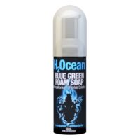 Flasche H2Ocean Blue Green Foam Soap mit transparentem Deckel auf weißem Hintergrund