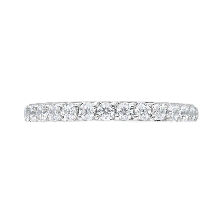 Silberner Conch Ring mit weißen Pavé-Kristallen, 1,2 mm Stärke, 14 mm Innendurchmesser