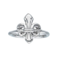 Lily Clicker Piercingring aus Silber Silberner Lily Clicker Piercingring mit Lilienmotiv auf weißem Hintergrund