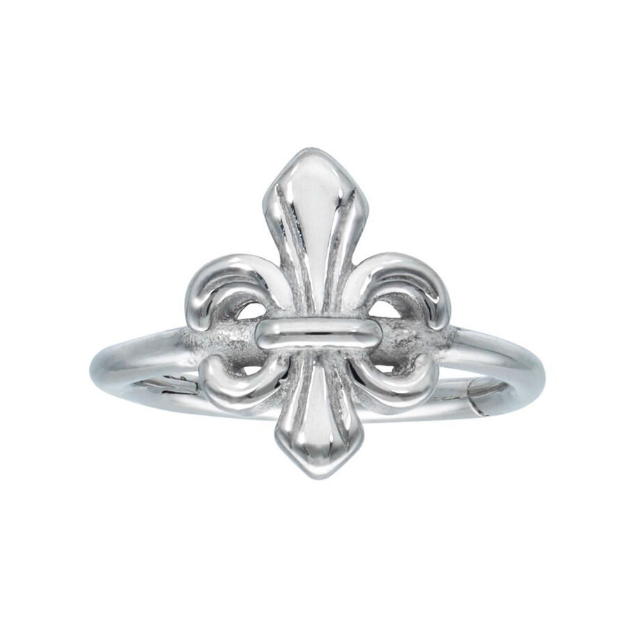 Lily Clicker Piercingring aus Silber Silberner Lily Clicker Piercingring mit Lilienmotiv auf weißem Hintergrund