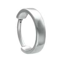 Silberner Grand Statement Clicker Piercingring Silberfarbener Piercingring aus Chirurgenstahl auf weißem Hintergrund