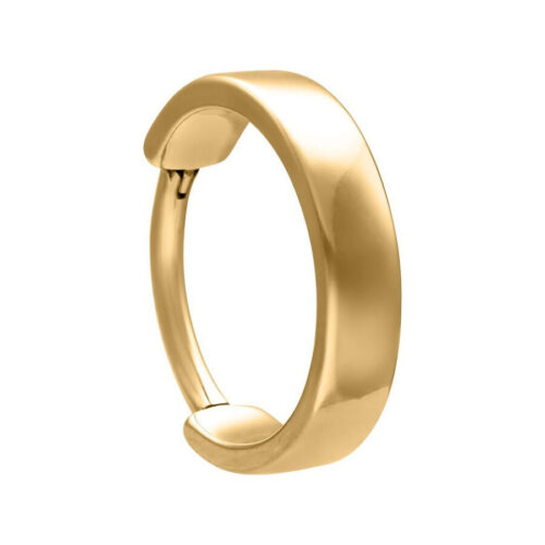Goldener Piercingring, 12mm Innendurchmesser, auf weißem Hintergrund