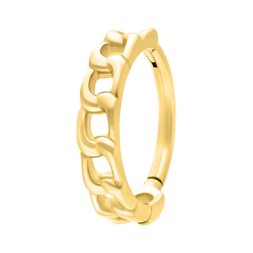 Goldener Piercingring in Kettenoptik, 8,0 mm Innendurchmesser