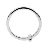 Silberner Hinged Cross Ring 12,0 mm Silberner Hinged Cross Ring aus Chirurgenstahl, 12,0 mm, vor weißem Hintergrund