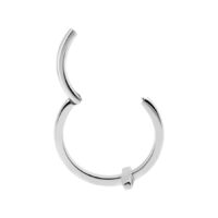 Hinged Cross Ring Silber 12mm Piercing Silberner Hinged Cross Ring mit 12,0 mm Innendurchmesser auf weißem Hintergrund