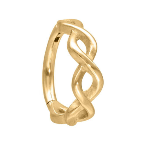 Goldener Piercingring aus Chirurgenstahl mit DNA-Design, 12 mm Innendurchmesser