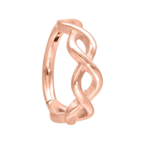 Roségoldener Piercingring aus Chirurgenstahl, DNA-Design, 12 mm