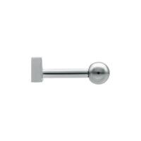 Dreieckiger Barbell aus Chirurgenstahl Silberner Triangle Barbell mit Kugel und Dreieck aus Chirurgenstahl