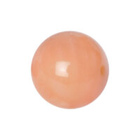 Coral Ball Clip-IN von Wildcat 4-6 mm Runde, korallenfarbene Kugel mit glänzender Oberfläche auf weißem Hintergrund
